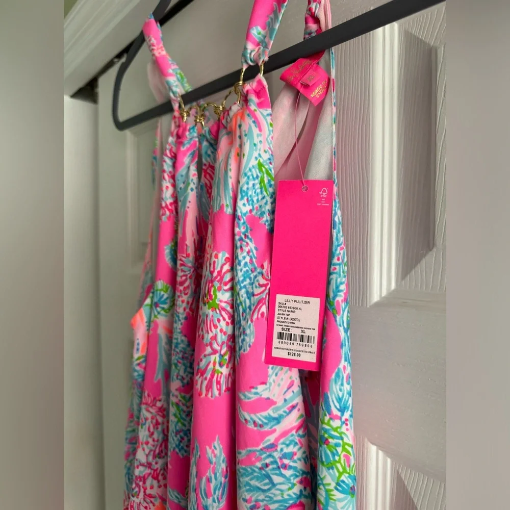 Lilly Pulitzer Pink and Blue Sleeveless Top - Picture 4 of 5